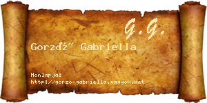 Gorzó Gabriella névjegykártya